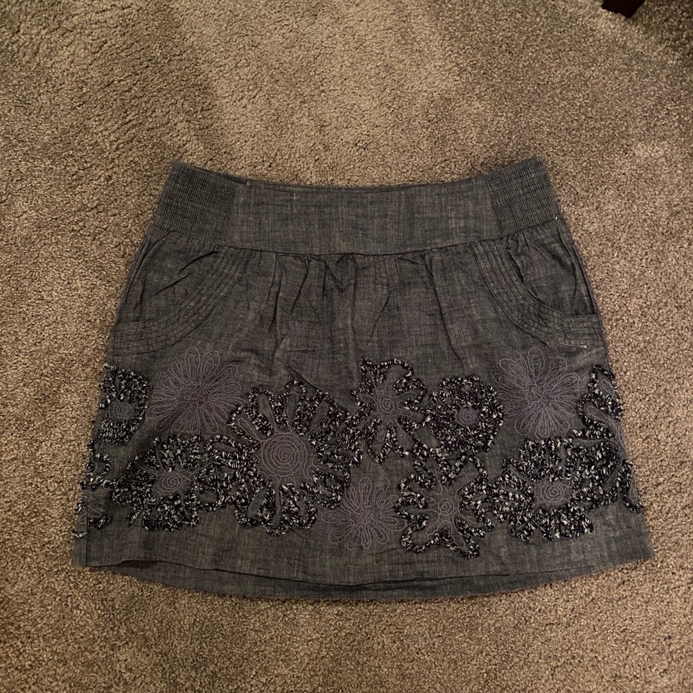 Floral Chambray Skirt